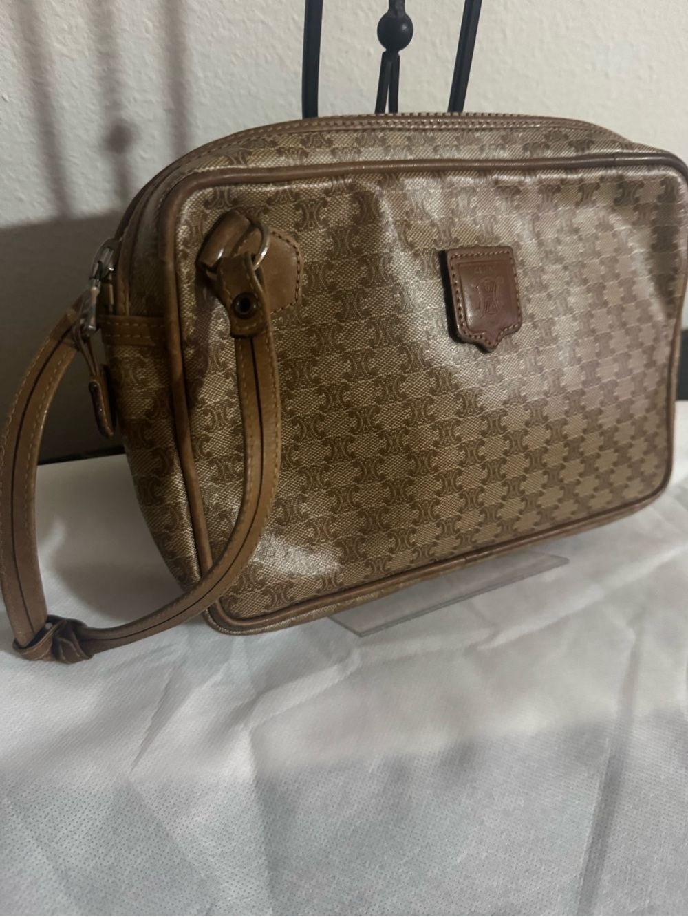 Celine Beige/Tan Monogram Canvas Shoulder Bag - Picture 6 of 17